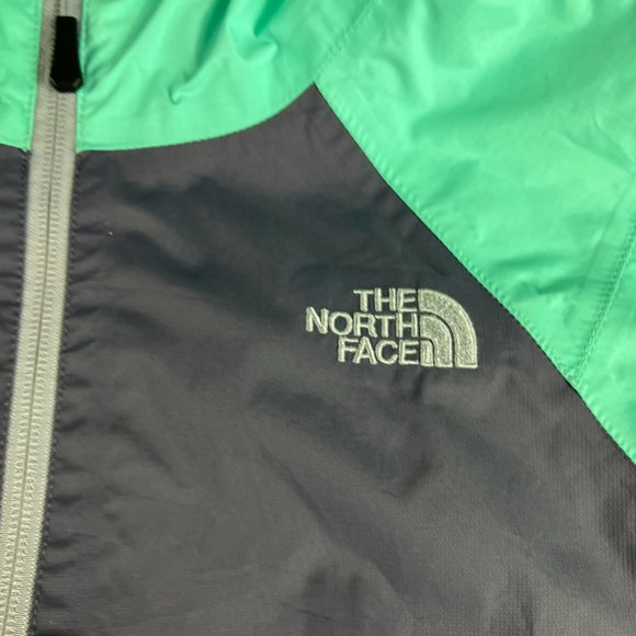 The North Face Jacket Women Medium HyVent Grey Green Full Zip Hooded Windbreaker - Picture 6 of 16